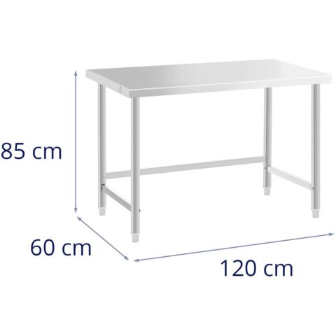 Stół blat roboczy stalowy nierdzewny 120x60cm Stół blat roboczy stalowy nierdzewny 120x60cm