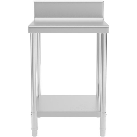 Stół blat roboczy stalowy nierdzewny przyścienny z rantem i półką 60x60cm Stół blat roboczy stalowy nierdzewny przyścienny z rantem i półką 60x60cm