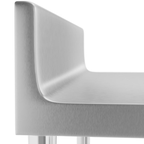 Stół blat roboczy stalowy nierdzewny przyścienny z rantem i półką 80x60cm Stół blat roboczy stalowy nierdzewny przyścienny z rantem i półką 80x60cm