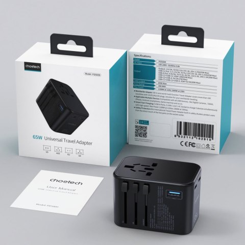 Szybka ładowarka podróżna wtyczka UE UK USA AUS 3xUSB 30-65W czarny Szybka ładowarka podróżna wtyczka UE UK USA AUS 3xUSB 30-65W czarny