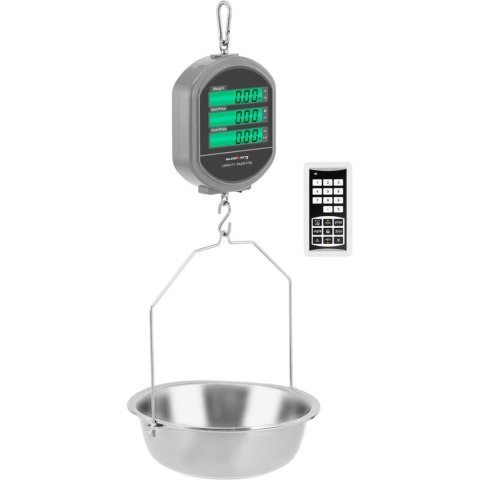 Waga hakowa podwieszana licząca cenowa z szalką + pilot 0.1-30kg / 5g Waga hakowa podwieszana licząca cenowa z szalką + pilot 0.1-30kg / 5g
