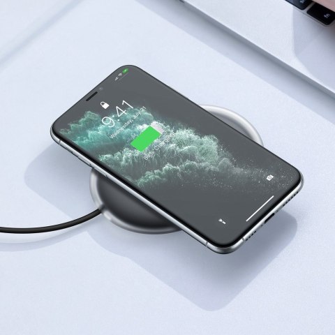 Bezprzewodowa ładowarka Jelly Qi 15W do telefonu słuchawek + kabel USB - USB-C czarny Bezprzewodowa ładowarka Jelly Qi 15W do telefonu słuchawek + kabel USB - USB-C czarny