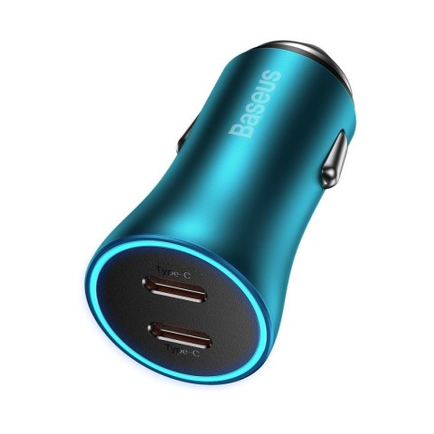 Ładowarka samochodowa Golden Contactor Pro 2x USB-C 40W - niebieski Ładowarka samochodowa Golden Contactor Pro 2x USB-C 40W - niebieski