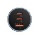 Ładowarka samochodowa PRO USB-A + 2x USB-C 65W QC4.0 - niebieski