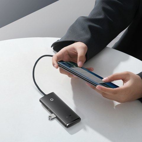 Rozdzielacz HUB 4-Portowy Lite Series USB-A do 4x USB-A 3.0 przewód 25cm - czarny Rozdzielacz HUB 4-Portowy Lite Series USB-A do 4x USB-A 3.0 przewód 25cm - czarny