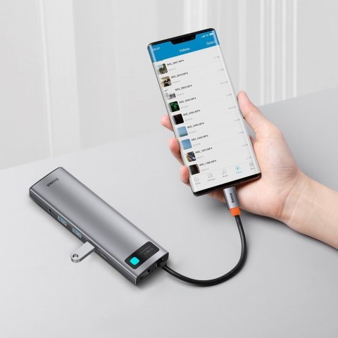 Wielofunkcyjny HUB replikator portów USB-C Metal Gleam 11w1 szary Wielofunkcyjny HUB replikator portów USB-C Metal Gleam 11w1 szary