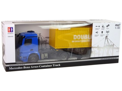 Duża Ciężarówka R/C Mercedes Arocs Niebieska 1:20 Kontener 58 cm Długości Duża Ciężarówka R/C Mercedes Arocs Niebieska 1:20 Kontener 58 cm Długości