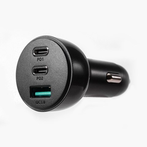 Ładowarka samochodowa do zapalniczki 3 porty USB i 2x USB-C 70W - czarna Ładowarka samochodowa do zapalniczki 3 porty USB i 2x USB-C 70W - czarna