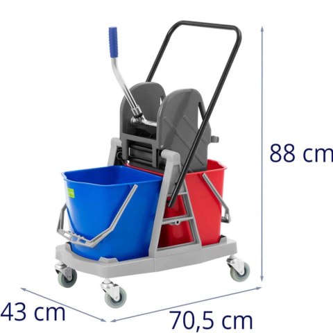 Wózek do sprzątania mycia podłóg 2 wiadra wyciskarka 2x 17 l Wózek do sprzątania mycia podłóg 2 wiadra wyciskarka 2x 17 l