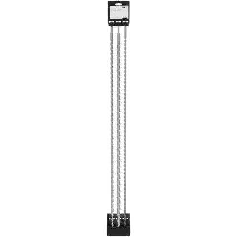Zestaw wierteł do betonu SDS PLUS HRC50 dł. 1000 mm śr. 12mm 16mm 24 mm - 3 szt. Zestaw wierteł do betonu SDS PLUS HRC50 dł. 1000 mm śr. 12mm 16mm 24 mm - 3 szt.