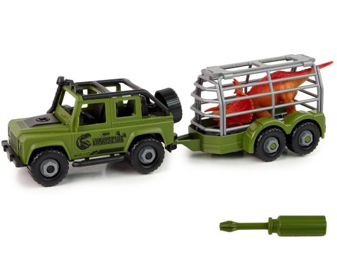 Auto Terenowe Transporter Do Rozkręcania DIY Zielony Dinozaur Auto Terenowe Transporter Do Rozkręcania DIY Zielony Dinozaur