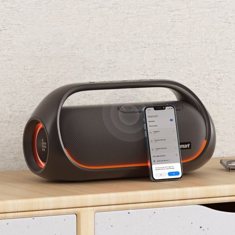 Głośnik bezprzewodowy Bluetooth Bang wodoodporny 60W z funkcją Powerbank czarny Głośnik bezprzewodowy Bluetooth Bang wodoodporny 60W z funkcją Powerbank czarny