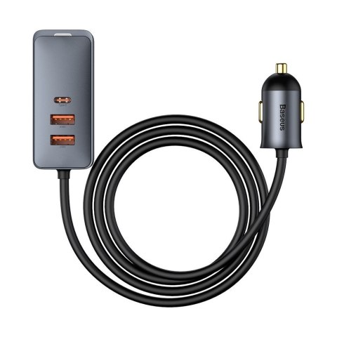 Ładowarka samochodowa rozdzielacz 3x USB + USB-C 120W PPS QC PD szary Ładowarka samochodowa rozdzielacz 3x USB + USB-C 120W PPS QC PD szary