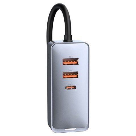 Ładowarka samochodowa rozdzielacz 3x USB + USB-C 120W PPS QC PD szary Ładowarka samochodowa rozdzielacz 3x USB + USB-C 120W PPS QC PD szary