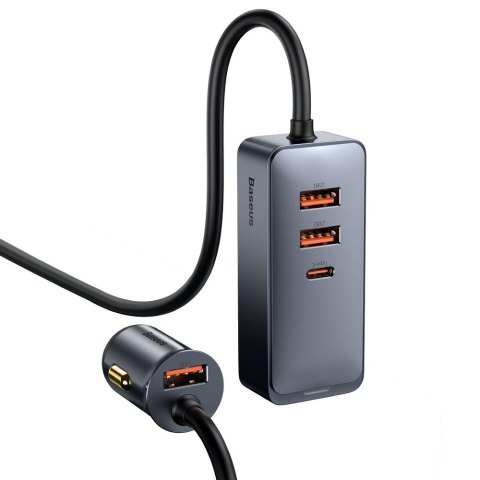Ładowarka samochodowa rozdzielacz 3x USB + USB-C 120W PPS QC PD szary Ładowarka samochodowa rozdzielacz 3x USB + USB-C 120W PPS QC PD szary