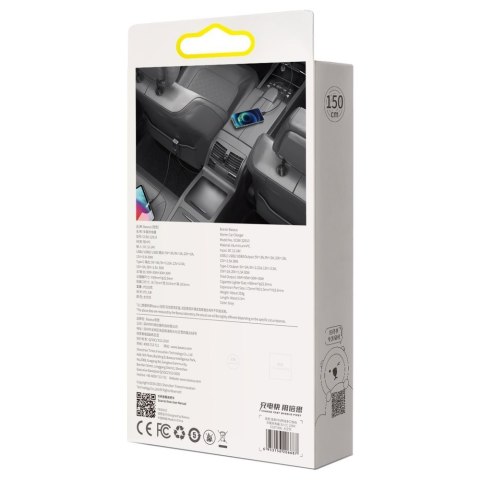 Ładowarka samochodowa rozdzielacz 3x USB + USB-C 120W PPS QC PD szary Ładowarka samochodowa rozdzielacz 3x USB + USB-C 120W PPS QC PD szary