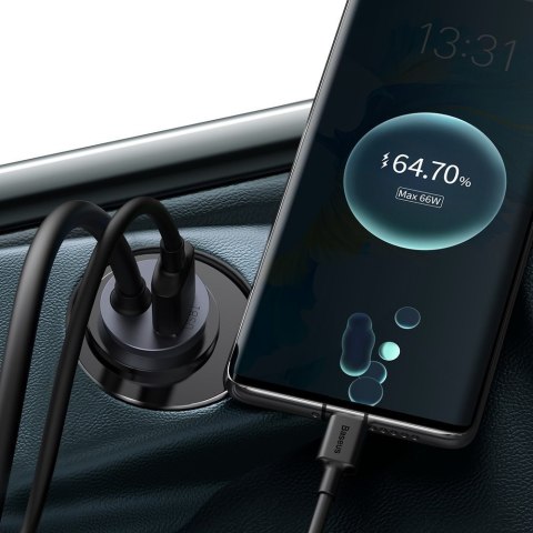Ładowarka samochodowa rozdzielacz 3x USB + USB-C 120W PPS QC PD szary Ładowarka samochodowa rozdzielacz 3x USB + USB-C 120W PPS QC PD szary