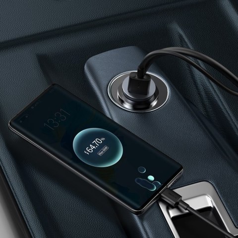 Ładowarka samochodowa rozdzielacz 3x USB + USB-C 120W PPS QC PD szary Ładowarka samochodowa rozdzielacz 3x USB + USB-C 120W PPS QC PD szary
