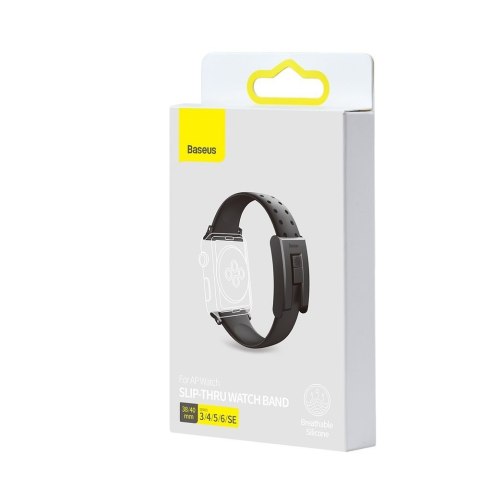 Pasek opaska bransoleta do Apple Watch 3/4/5/6/SE 38-40mm Slip-Thru czarny Pasek opaska bransoleta do Apple Watch 3/4/5/6/SE 38-40mm Slip-Thru czarny