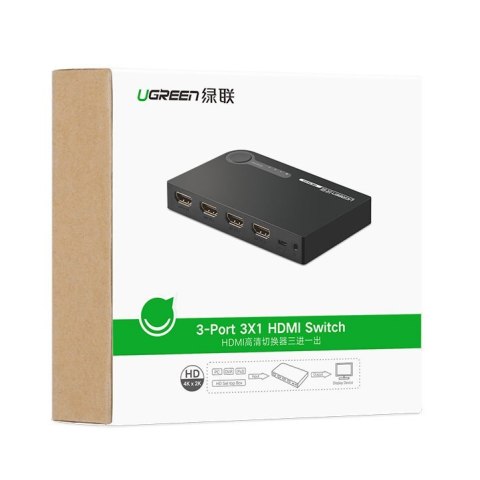 Rozdzielacz splitter switch HDMI - 3x HDMI 3D 4K czarny Rozdzielacz splitter switch HDMI - 3x HDMI 3D 4K czarny
