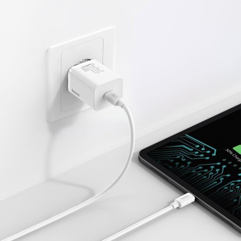 Super szybka ładowarka sieciowa Si 1C USB-C 30W PD QC biały Super szybka ładowarka sieciowa Si 1C USB-C 30W PD QC biały