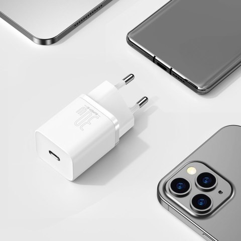 Super szybka ładowarka sieciowa Si 1C USB-C 30W PD QC biały Super szybka ładowarka sieciowa Si 1C USB-C 30W PD QC biały