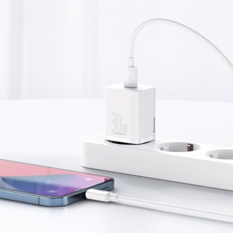 Super szybka ładowarka sieciowa Si 1C USB-C 30W PD QC biały Super szybka ładowarka sieciowa Si 1C USB-C 30W PD QC biały