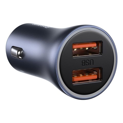 Szybka ładowarka samochodowa 2x USB 40W QC SCP FCP AFC + kabel USB-C szary Szybka ładowarka samochodowa 2x USB 40W QC SCP FCP AFC + kabel USB-C szary