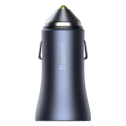Szybka ładowarka samochodowa 2x USB 40W QC SCP FCP AFC + kabel USB-C szary Szybka ładowarka samochodowa 2x USB 40W QC SCP FCP AFC + kabel USB-C szary