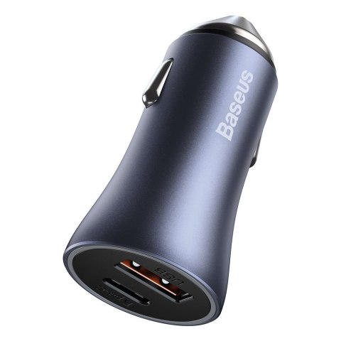 Szybka ładowarka samochodowa 40W PD QC USB-C / USB + kabel USB-C szary Szybka ładowarka samochodowa 40W PD QC USB-C / USB + kabel USB-C szary