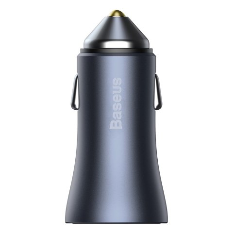 Szybka ładowarka samochodowa USB-C USB 40W PD QC SCP FCP AFC + kabel USB-C - Lightning szary Szybka ładowarka samochodowa USB-C USB 40W PD QC SCP FCP AFC + kabel USB-C - Lightning szary