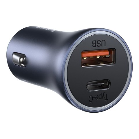 Szybka ładowarka samochodowa USB-C USB 40W PD QC SCP FCP AFC + kabel USB-C - Lightning szary Szybka ładowarka samochodowa USB-C USB 40W PD QC SCP FCP AFC + kabel USB-C - Lightning szary