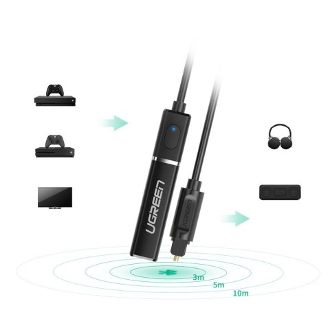 Transmiter Bluetooth 4.2 bezprzewodowy adapter audio Toslink czarny Transmiter Bluetooth 4.2 bezprzewodowy adapter audio Toslink czarny