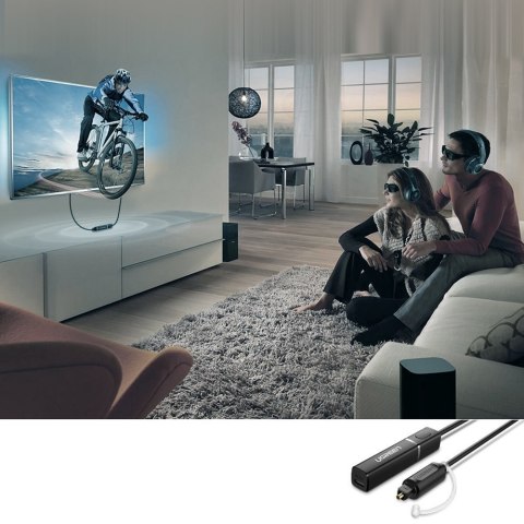 Transmiter Bluetooth 4.2 bezprzewodowy adapter audio Toslink czarny Transmiter Bluetooth 4.2 bezprzewodowy adapter audio Toslink czarny
