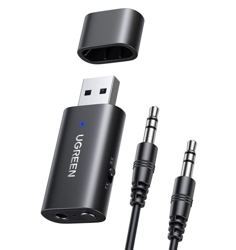 Transmiter bezprzewodowy nadajnik + odbiornik Bluetooth 5.1 adapter audio 3.5mm mini jack czarny Transmiter bezprzewodowy nadajnik + odbiornik Bluetooth 5.1 adapter audio 3.5mm mini jack czarny