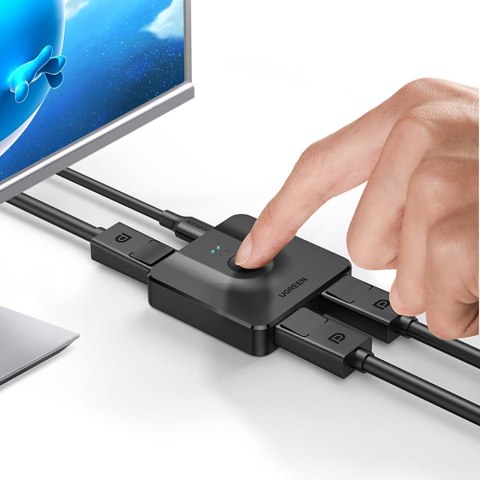 2x DisplayPort wejście do 1x DisplayPort wyjście przełącznik 4K 1080p czarny 2x DisplayPort wejście do 1x DisplayPort wyjście przełącznik 4K 1080p czarny