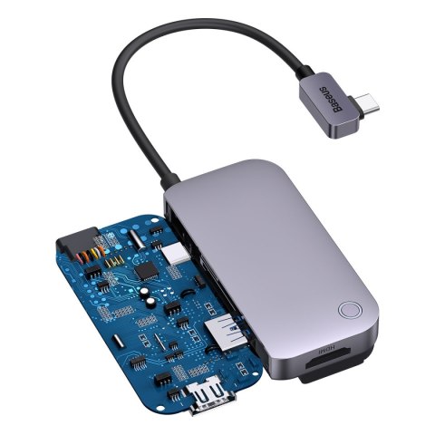 4w1 Rozdzielacz portów PadJoy HUB USB do tabletu smartfona USB-C HDMI mini jack ciemnoszary 4w1 Rozdzielacz portów PadJoy HUB USB do tabletu smartfona USB-C HDMI mini jack ciemnoszary