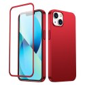 Etui pokrowiec do iPhone 13 obudowa na tył i przód + szkło hartowane czerwony