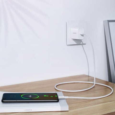 Kabel przewód USB-C 5A szybkie ładowanie PD QC 2m biały Kabel przewód USB-C 5A szybkie ładowanie PD QC 2m biały