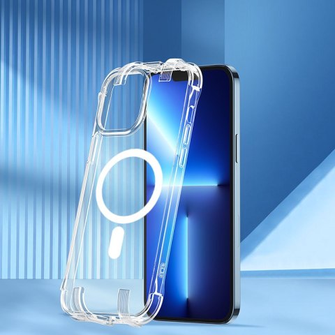 Magnetyczne etui do iPhone 13 Pro pancerny pokrowiec z haczykami podstawką przezroczysty Magnetyczne etui do iPhone 13 Pro pancerny pokrowiec z haczykami podstawką przezroczysty