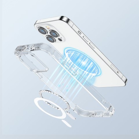 Magnetyczne etui do iPhone 14 Pro Max pancerny pokrowiec z haczykami podstawką przezroczysty Magnetyczne etui do iPhone 14 Pro Max pancerny pokrowiec z haczykami podstawką przezroczysty