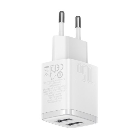 Mała ładowarka sieciowa Compact 2x USB 10.5W biały Mała ładowarka sieciowa Compact 2x USB 10.5W biały