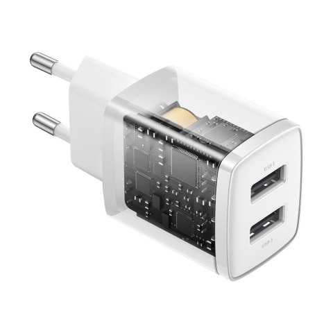 Mała ładowarka sieciowa Compact 2x USB 10.5W biały Mała ładowarka sieciowa Compact 2x USB 10.5W biały