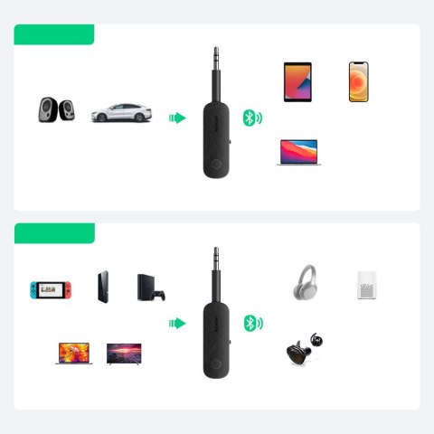 Odbiornik nadajnik Bluetooth mini jack 3.5mm czarny Odbiornik nadajnik Bluetooth mini jack 3.5mm czarny