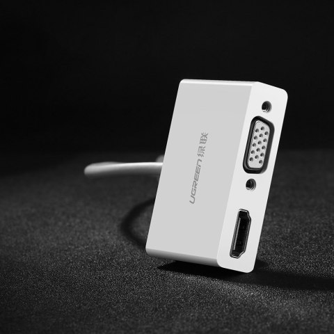 Przejściówka adapter konwerter video USB-C - HDMI VGA biały Przejściówka adapter konwerter video USB-C - HDMI VGA biały