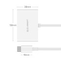 Przejściówka adapter konwerter video USB-C - HDMI VGA biały