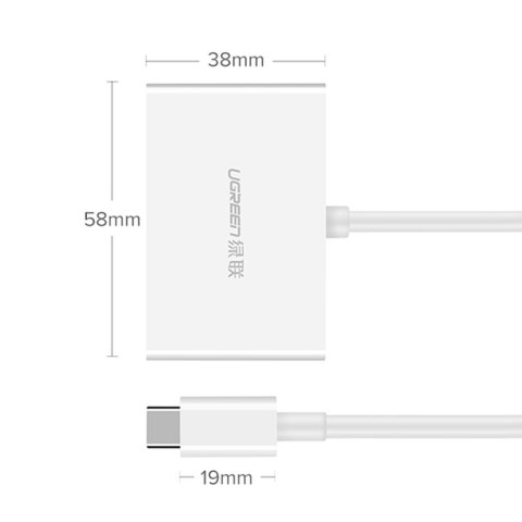 Przejściówka adapter konwerter video USB-C - HDMI VGA biały Przejściówka adapter konwerter video USB-C - HDMI VGA biały