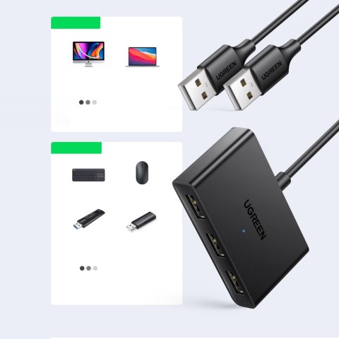 Przełącznik adapter switch box USB 2 wejścia - 3 wyjścia czarny Przełącznik adapter switch box USB 2 wejścia - 3 wyjścia czarny
