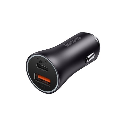 Szybka ładowarka samochodowa Golden Contactor Max USB + USB-C 60W QC ciemnoszary Szybka ładowarka samochodowa Golden Contactor Max USB + USB-C 60W QC ciemnoszary