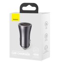 Szybka ładowarka samochodowa Golden Contactor Max USB + USB-C 60W QC ciemnoszary